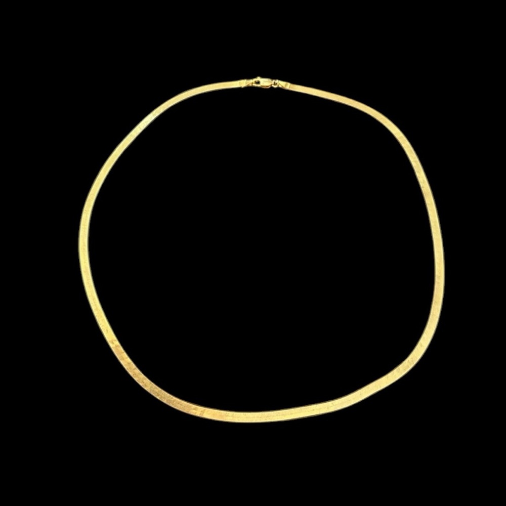 18k Rich Yellow Gold Italian Herringbone Chain 18”